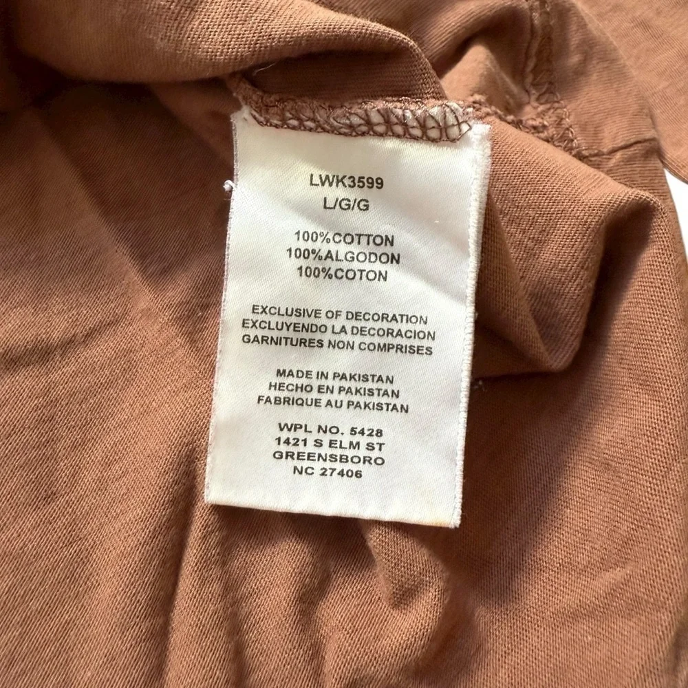 Wrangler Y2K Lace Trim Henley Long Sleeve T-Shirt Women Large Chocolate Brown - Picture 7 of 8